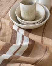 Load image into Gallery viewer, French Stripe Linen Table Runner
