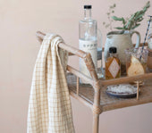 Load image into Gallery viewer, Handwoven Two Tier Bar Cart

